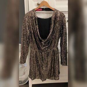 Boohoo Elegant Sequin Drape Jumpsuit